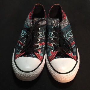 Multi color Aztec print Converse